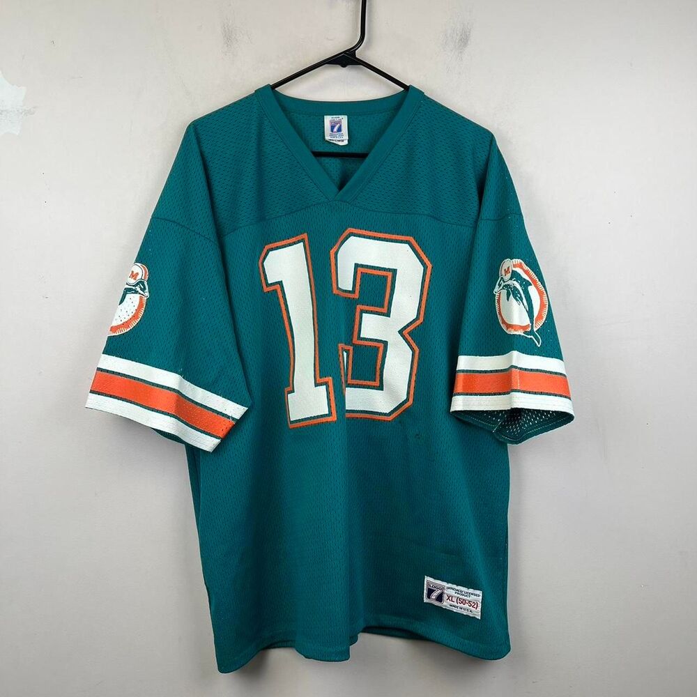 VINTAGE Miami Dolphins Jersey Logo 7 Dan Marino #13 NFL  90s Size XL